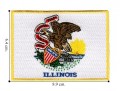 Illinois State Flag Embroidered Iron On Patch