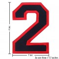 Number 2 Style 1 Embroidered Iron On Patch