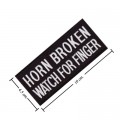 Horn Broken Watch For Finger Embroidered Iron On Patch