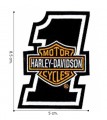 Harley Davidson Orange Bar & Shield Embroidered Iron On Patch