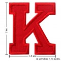 Alphabet K Style-3 Embroidered Iron On Patch