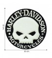 Harley Davidson Motorcycle Chenille Skull Embroidered Iron On Patch