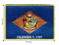 Delaware State Flag Embroidered Iron On Patch
