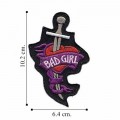Bad Girl Heart and Dagger Embroidered Iron On Patch