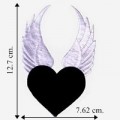 Winged Heart Style-1 Embroidered Iron On Patch