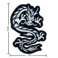 White Dragon Style-1 Embroidered Iron On Patch