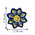 Blue Chiffon Flower Style-6 Embroidered Sew On Patch