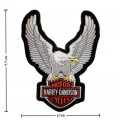 Harley Davidson Upwing Eagle Silver Patches Embroidered Iron On Patch