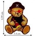 Teddy Bear Pirate Embroidered Iron On Patch