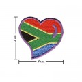 Heart South Africa Flag Style-1 Embroidered Iron On Patch
