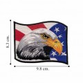 Eagle Head with American Flag Embroidered Iron On Patch