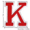 Alphabet K Style-2 Embroidered Iron On Patch