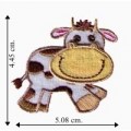 Happy Cow Embroidered Iron On Patch