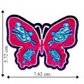 Pink Butterfly Embroidered Iron On Patch