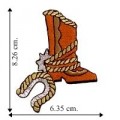 Western Cowboy Boot Embroidered Iron On Patch