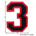 Number 3 Style 1 Embroidered Iron On Patch