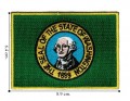 Washington State Flag Embroidered Iron On Patch