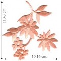 Peach Flowers Embroidered Sew On Patch