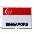 Singapore Nation Flag Style-2 Embroidered Iron On Patch