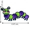 Cute Green & Purple Caterpillar Embroidered Iron On Patch