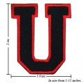 Alphabet U Style-1 Embroidered Iron On Patch