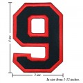 Number 9 Style 1 Embroidered Iron On Patch