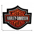 Harley Davidson Bar & Shield Orange Patches Embroidered Iron On Patch