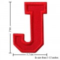 Alphabet J Style-3 Embroidered Iron On Patch
