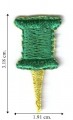 Green Push Pin Embroidered Iron On Patch