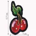 Double Cherries Embroidered Iron On Patch