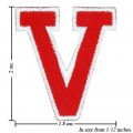 Alphabet V Style-2 Embroidered Iron On Patch