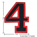 Number 4 Style 1 Embroidered Iron On Patch