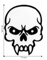 Mean Skull Embroidered Iron On Patch