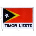 Timor-L'Este Nation Flag Style-2 Embroidered Iron On Patch