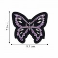 Black and Lavender Tribal Butterfly Embroidered Iron On Patch