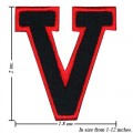 Alphabet V Style-1 Embroidered Iron On Patch