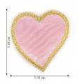 Pink Cushion Heart Embroidered Iron On Patch
