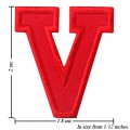Alphabet V Style-3 Embroidered Iron On Patch
