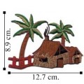 Tiki Hut Style-2 Embroidered Iron On Patch