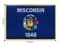 Wisconsin State Flag Embroidered Iron On Patch